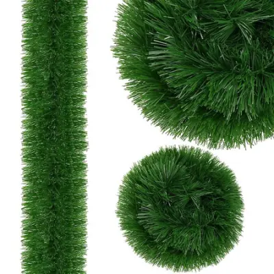 Verižica za jelko 6 metrov, zelena, girlanda za jelko, premer 15 cm.