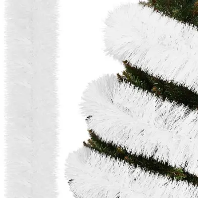 Verižica za jelko dolžine 6 metrov bele barve girlanda za jelko premera 15 cm.