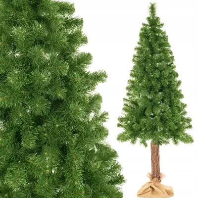 UMETNO BOŽIČNO JELKO NA VELIKEM ZELENEM BOROVEM DEBELU 220cm