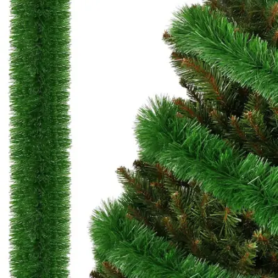 Verižica za jelko 6 metrov, zelena, girlanda za jelko, premer 7 cm.