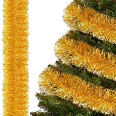 6 metrov verižica za novoletno jelko, zlata girlanda za jelko, premer 10 cm.