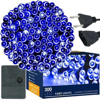 300LED LUČKE ZA JELKO AKTUALNA SVETLEČA ZAVESA MODRA ŽICA