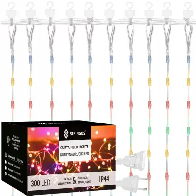 SVETLOBNA ZAVESA 300 LED 3x3m tok BANKE GIRLANDE LUČKE DALJINSKI UPRAVLJALNIK ŽICE