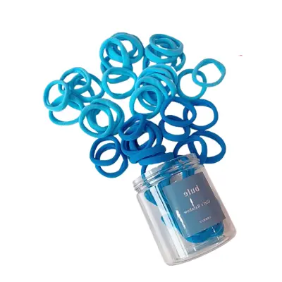 Komplet 50 modrih gumic za lase, mehkih in raztegljivih lasnih dodatkov Blue