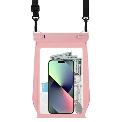 Vodotesna torbica za telefon - majhna torbica za čez ramo Pink