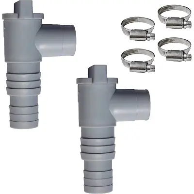 Ventil za bazen s cevnimi objemkami - Komplet 2 ventilov in 4 objemk