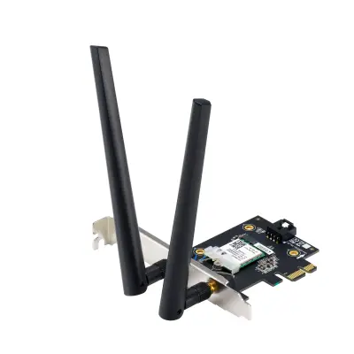 ASUS PCE-BE6500 Tri-Band WiFi 7 (802.11be), BT 5.4, 6GHz, 160MHz, 4096-QAM, WPA3, 2 zunanji anteni, PCIe mrežna kartica