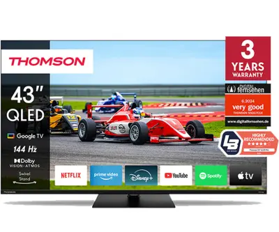 Televizor THOMSON 43QG7C14 QLED Pro, 109 cm (43"), 4K UHD, Google TV, 144Hz, HDR10
