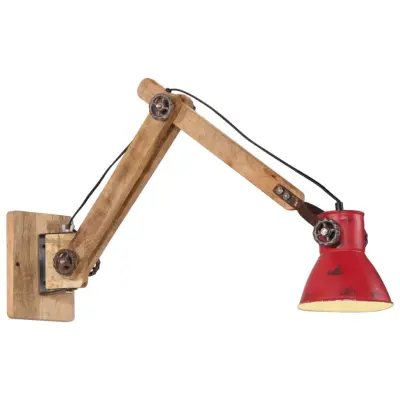 vidaXL Stenska svetilka 25 W obrabljeno rdeča 96x15x20 cm E27