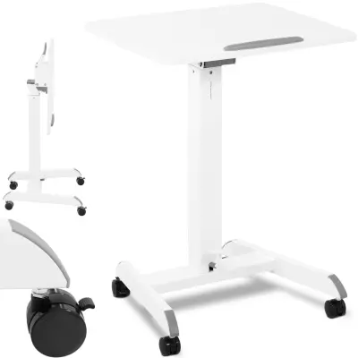 Nastavljivo nagibno stojalo za prenosni računalnik miza na kolesih 60 x 52 cm 825 - 1185 mm