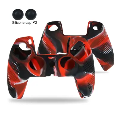 Protizdrsni silikonski ovitek za krmilnik PS5 Black+Red