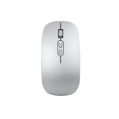 Brezžična miška, 2.4G & Bluetooth 5.1 Tri-Mode tiha miška Silver
