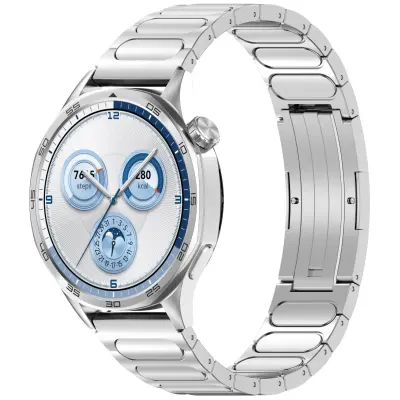 Pašček za uro iz titana za 22 mm pametno uro Silver  Zložljiva zaponka