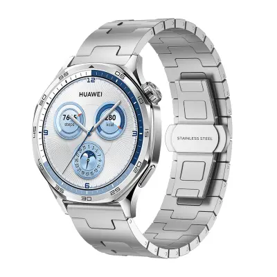 Pašček za uro iz titana za 22 mm pametno uro Silver  Zaponka v obliki metulja (izboljšana zaščita DLC)