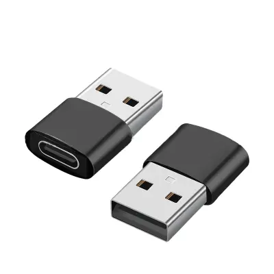 2 paketa adapterjev USB-C na USB za prenos podatkov in polnjenje Black