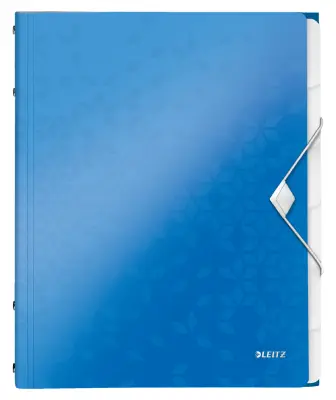 Kartotečna mapa LEITZ WOW, DIN A4, PP, 6 predelkov, modra kovina
