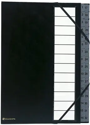 Organizator mapa EXACOMPTA, A4, 32 predelkov, črna