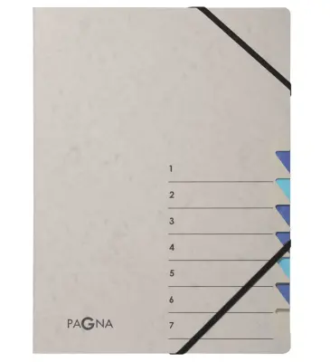 Organizator mapa PAGNA, Easy Grey, A4, 7 predelkov, siva / modra
