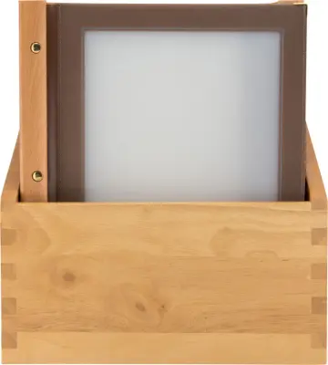 Securit menijska mapa WOOD, DIN A4, škatla 20, rjava