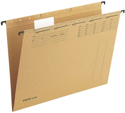 LEITZ ALPHA viseča datoteka, A4, ob strani odprta, natron