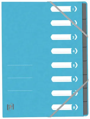 Mapa Oxford Top File+, DIN A4, 8 predelkov, svetlo modra