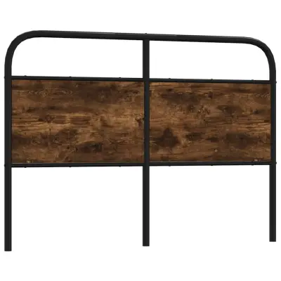 vidaXL Posteljno vzglavje dim. hrast 120 cm jeklo in inž. les