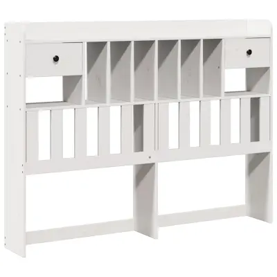 vidaXL Vzglavje s predelki bela 140 cm trdna borovina