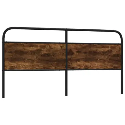 vidaXL Posteljno vzglavje dim. hrast 200 cm jeklo in inž. les