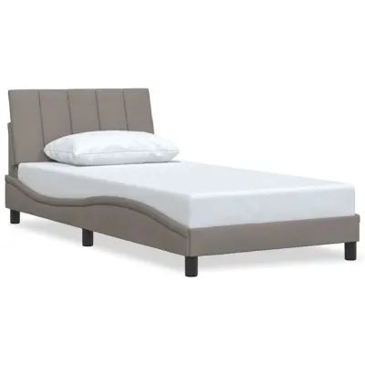 vidaXL Posteljni okvir brez vzmetnice taupe 100x200 cm blago