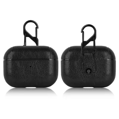 Zaščitna torbica Airpods, vrhunsko PU usnje Black  AirPods 4