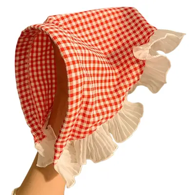 Karirasta naglavna ruta Vsestranski dodatek za lase Red