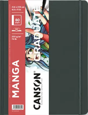 Skicirka CANSON GRADUATE Manga, 216 x 279 mm, črna
