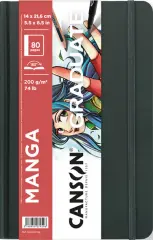 Skicirka CANSON GRADUATE Manga, 140 x 216 mm, črna