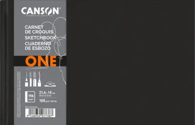 Skicirka CANSON ONE, 216 x 140 mm, črna