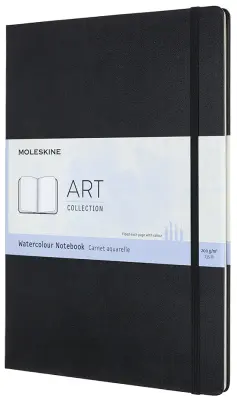 MOLESKINE akvarel zvezek, XL/A4, 200g/m², trda vezava, črn