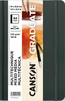 CANSON skicirka GRADUATE mešana tehnika, 140 x 216 mm