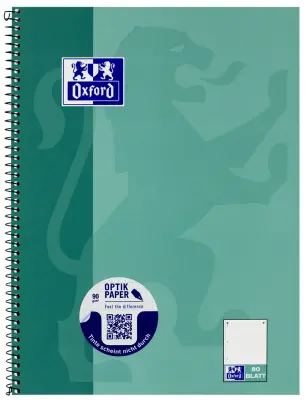 Oxford college zvezek, DIN A5+, kvadrat, 80 listov, levi rob
