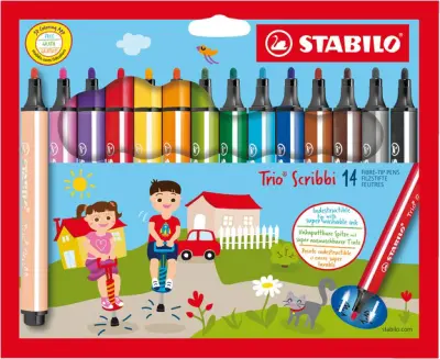 STABILO fiber pero Trio Scribbi, kartonska škatla 14