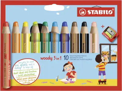 STABILO multitalent pero woody 3 v 1, kartonska škatla 10