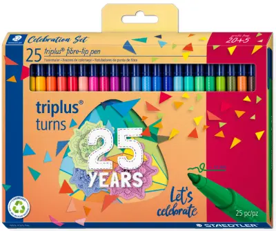 Vlakno pero STAEDTLER triplus barva, 20 + 5 praznični set