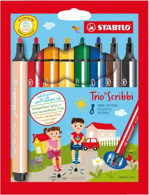 STABILO fiber pero Trio Scribbi, kartonska škatla 8
