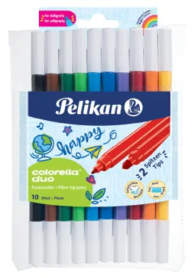 Pelikan fiber pero colorella duo, etui za 10 kosov