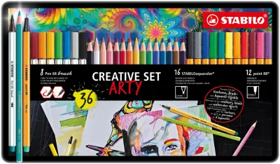 STABILO point 88/pero 68 čopič/aquacolor ARTY, etui 36