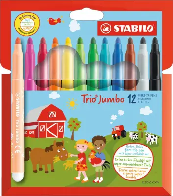 Fiber pero STABILO Trio Jumbo, kartonska škatla 12