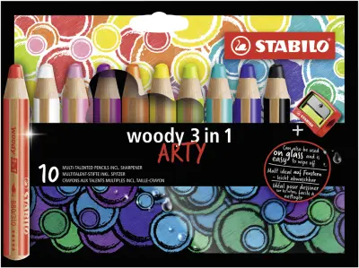 STABILO multitalent pero woody 3 v 1, škatla 10 ARTY