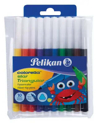 Pelikan fiber pero colorella zvezda Triangular, etui 10