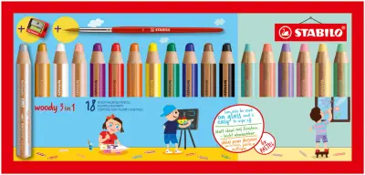 STABILO multitalent pero woody 3 v 1, etui 18 pastel