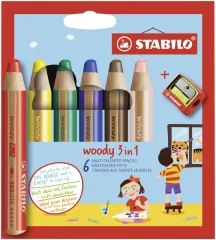 STABILO multitalent pero woody 3 v 1, kartonska škatla 6 št