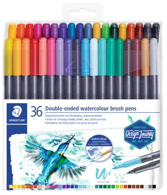 STAEDTLER pero iz dvojnih vlaken s konico čopiča, etui 36