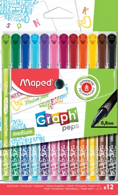Maped fiber pero Graph, Peps medium Deco, etui 12